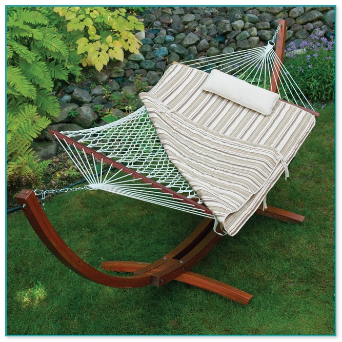 OnCloud 15 ft Wooden Arc Hammock Stand with Chains and Hooks